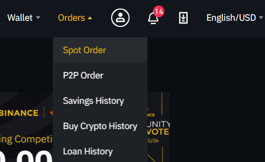 Copy Trading Binance: spot order