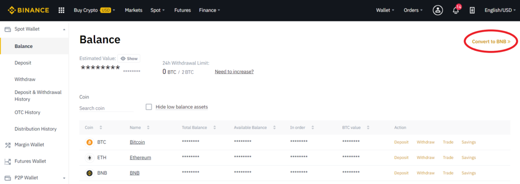 binance account balance