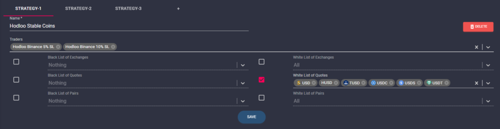 Creation of a copy trading strategy