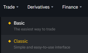 Binance Trade Classic