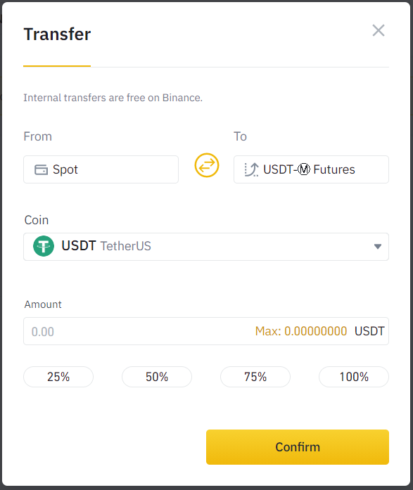 Transfer from Binance Spot to Futures