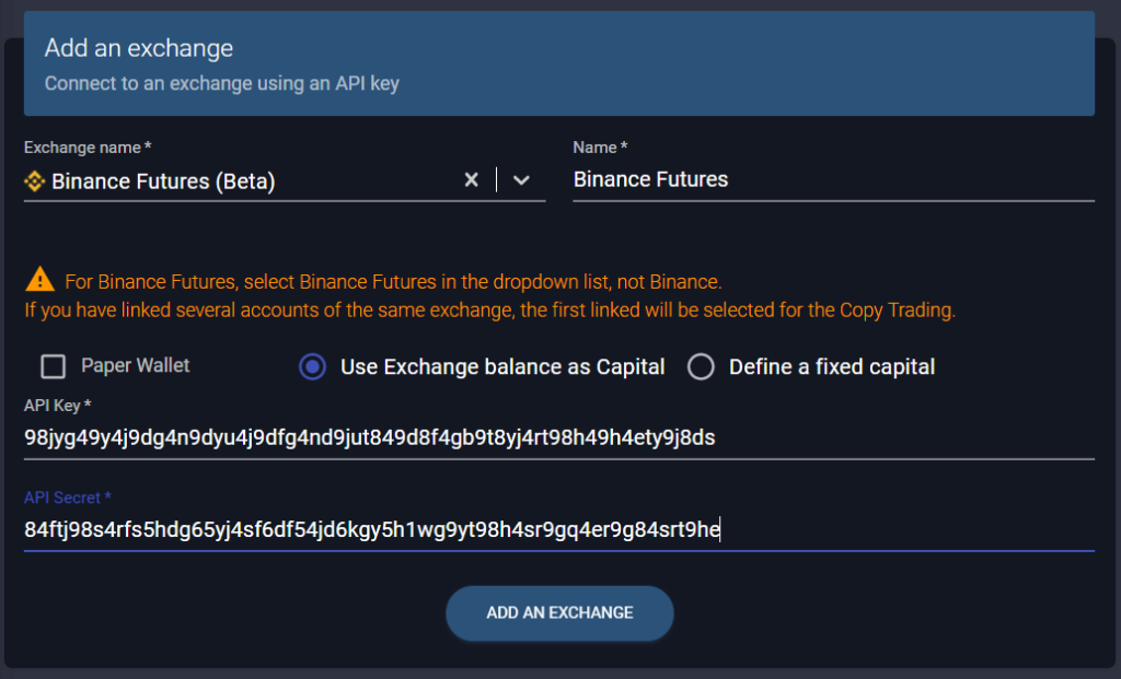 add binance futures to wall of traders by API