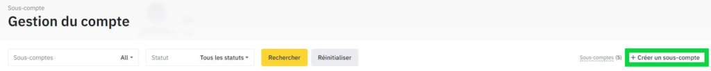 Gestion de sous-compte Binance