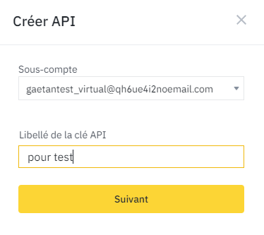 Créer une clé API