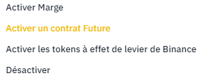 Activer les contrats à terme sur un sous-compte Binance