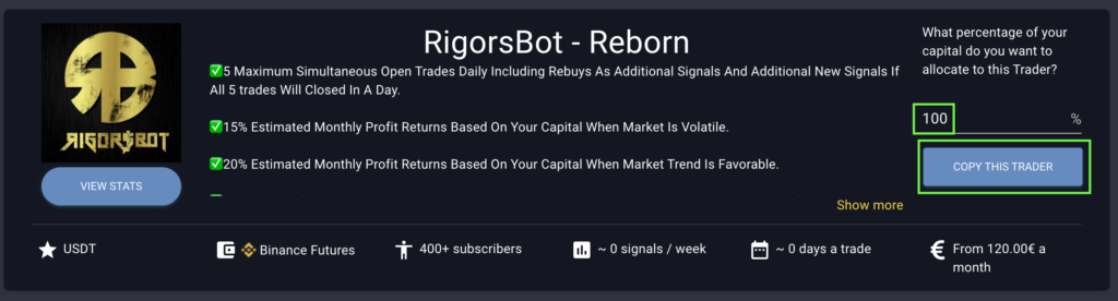 RigorsBot Copy Trading