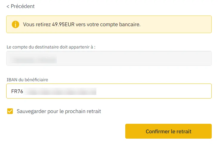 Comment retirer des fonds vers un compte bancaire ?