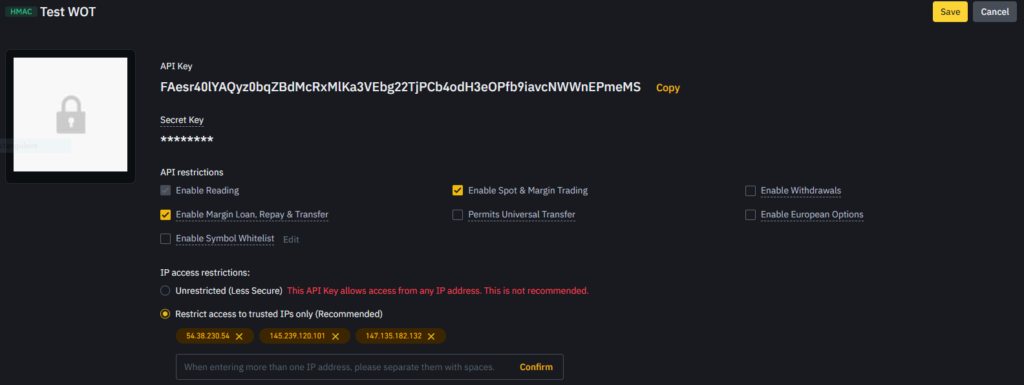 Copy Binance Leaderboard: Create an API key on Binance